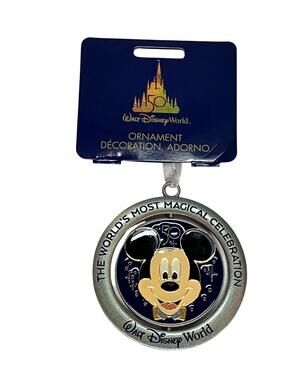 Disney Walt Disney World 50th Mickey Mouse Ornament World's Most Magical Blue
